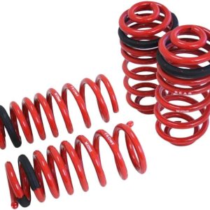 Megan MR-LS-BX507 Powdercoated Red Euro-Version Front Rear Lowering Springs Kit (SAE 9254 Cold Wounded Steel)