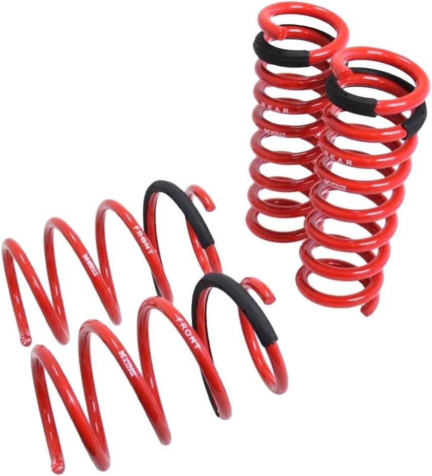 Megan MR-LS-MBW204 4PC Front/Rear Euro-Version Red Lowering Springs Kit