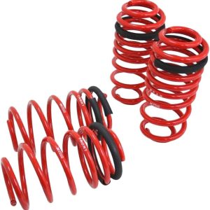 Megan MR-LS-VWG06 Powdercoated Red Euro-Version Front Rear Lowering Springs Kit (SAE 9254 Cold Wounded Steel)