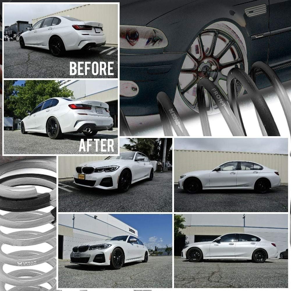 Megan MR-LS-BG20 Powdercoated Red Euro-Version Front Rear Lowering Springs Kit (SAE 9254 Cold Wounded Steel) - Image 2