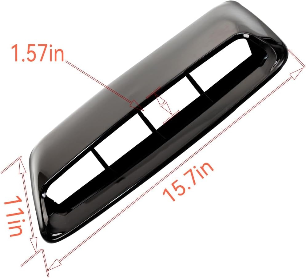 Car Air Flow Decorative,hood air vents for car,Intake Hood Scoop Turbo Bonnet Vent Cover, (Black) - Image 2
