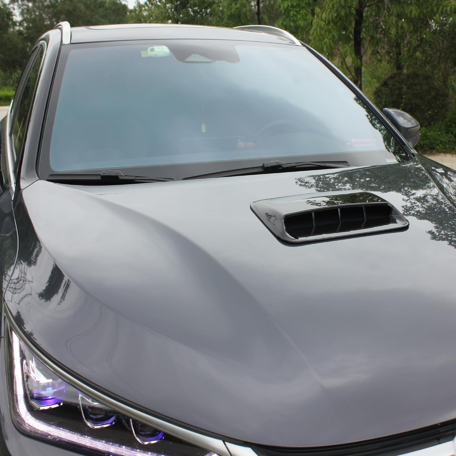 Car Air Flow Decorative,hood air vents for car,Intake Hood Scoop Turbo Bonnet Vent Cover, (Black) - Image 4