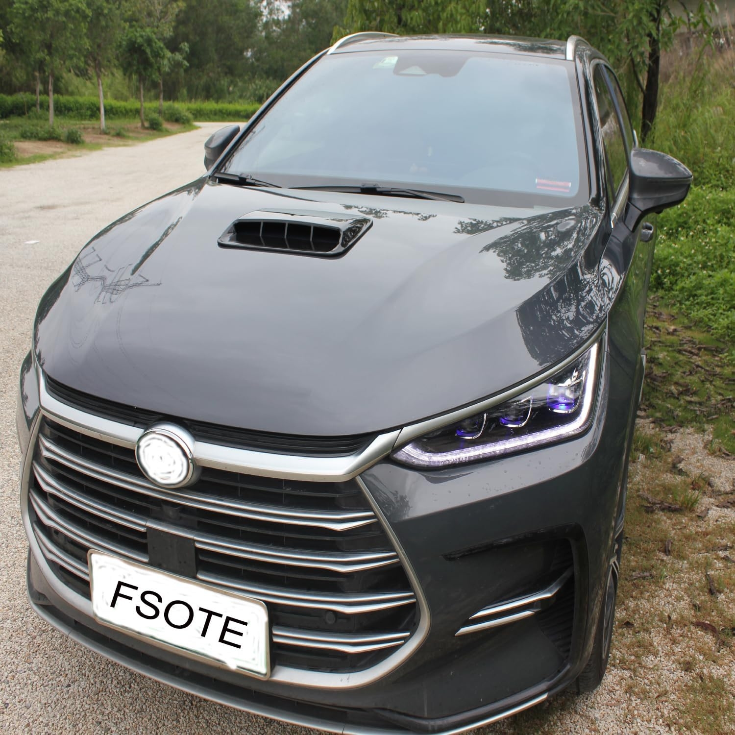 Car Air Flow Decorative,hood air vents for car,Intake Hood Scoop Turbo Bonnet Vent Cover, (Black) - Image 5