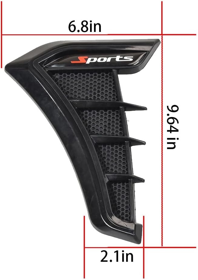 Universal Car Fender Side Vents-Air Flow Intake Hole Grille-Side Marker Air Wing Vent Trim Cover - Fender Decorative Spoiler-The Whole Back is Double-Sided Glue (Black) - Image 3