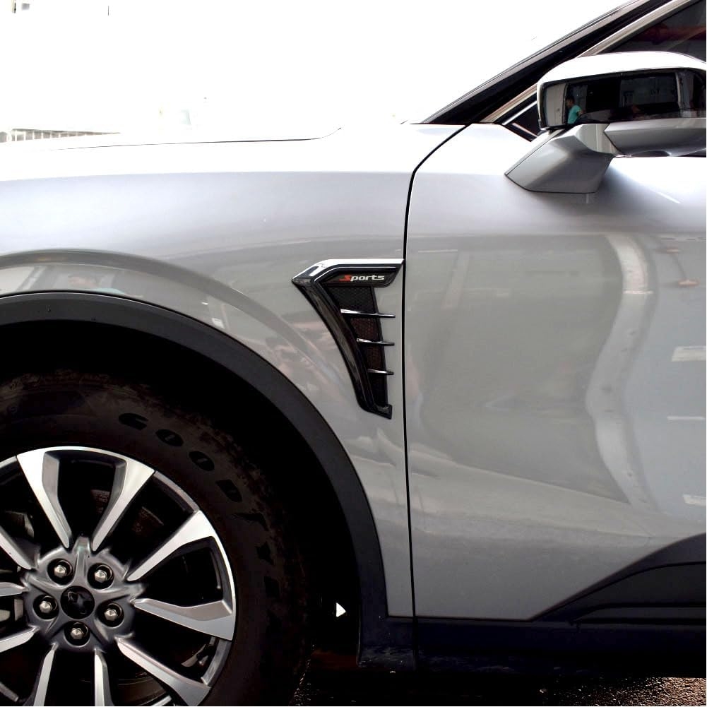 Universal Car Fender Side Vents-Air Flow Intake Hole Grille-Side Marker Air Wing Vent Trim Cover - Fender Decorative Spoiler-The Whole Back is Double-Sided Glue (Black) - Image 5