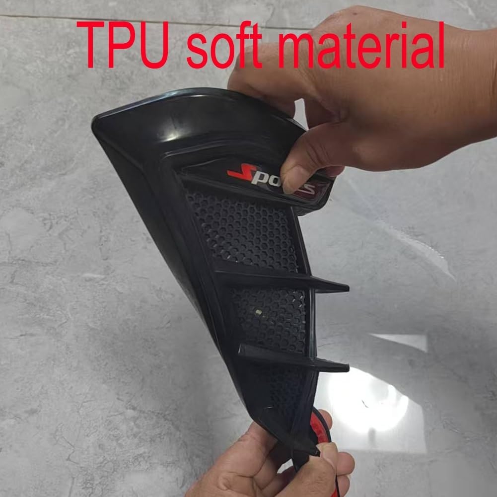 Universal Car Fender Side Vents-Air Flow Intake Hole Grille-Side Marker Air Wing Vent Trim Cover - Fender Decorative Spoiler-The Whole Back is Double-Sided Glue (Black) - Image 6