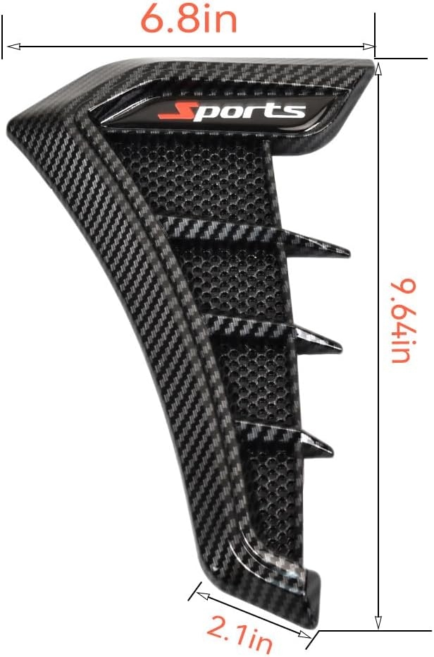 Universal Car Fender Side Vents-Air Flow Intake Hole Grille-Side Marker Air Wing Vent Trim Cover - Fender Decorative Spoiler-The Whole Back is Double-Sided Glue (Black) - Image 9