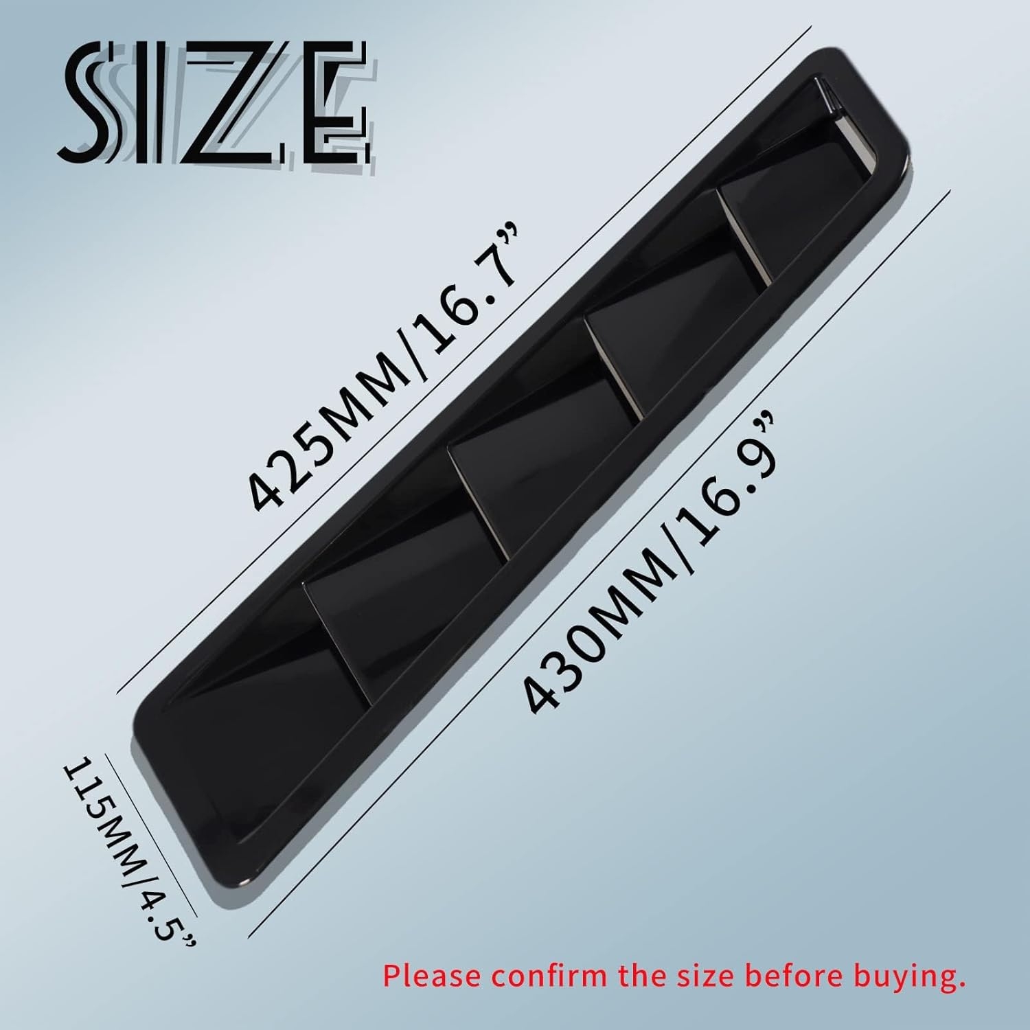 YESHMA Car Hood Vents Scoop Bonnet Cover Hood Intake Scoop Louvers Cooling Intake Vent Cover (Gloss Black) - Image 2