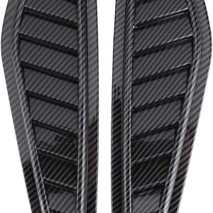 Watris Veiyi Hood Vents for Cars, 2PCS Car Air Flow Intake Decorative Scoop, Universal Carbon Fiber Style Bonnet Vent Hood Cover