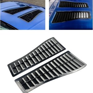 Steel Hood Louver Compatible with 1985-1990 Chevy Chevrolet Camaro Z28 IROC-Z IROC Hood Louver Inserts Air Vent Powder Coated