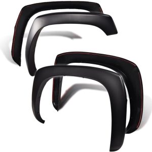 PIT66 Fender Flares, Compatible With Chevy Silverado GMC Sierra 1999-2006/Suburban Yukon XL 2000-2006/Avalanche 2002-2006 68.4″, 78″, 69.2″, 96″ Bed Smooth Factory Style Wheel Flares Set, 4 PCS
