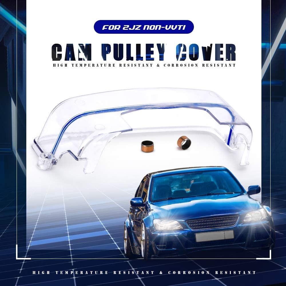 PTNHZ Clear CAM Cover Timing Belt Cover Turbo CAM Pulley Compatible Relacement for 92-05 Toyota Supra 2JZ 2JZGTE Lexus 3.0L Non-VVTI - Image 2