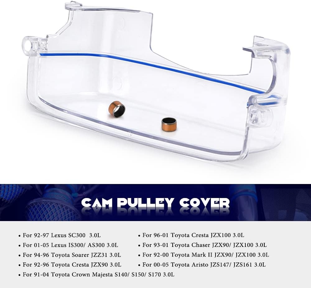 PTNHZ Clear CAM Cover Timing Belt Cover Turbo CAM Pulley Compatible Relacement for 92-05 Toyota Supra 2JZ 2JZGTE Lexus 3.0L Non-VVTI - Image 4