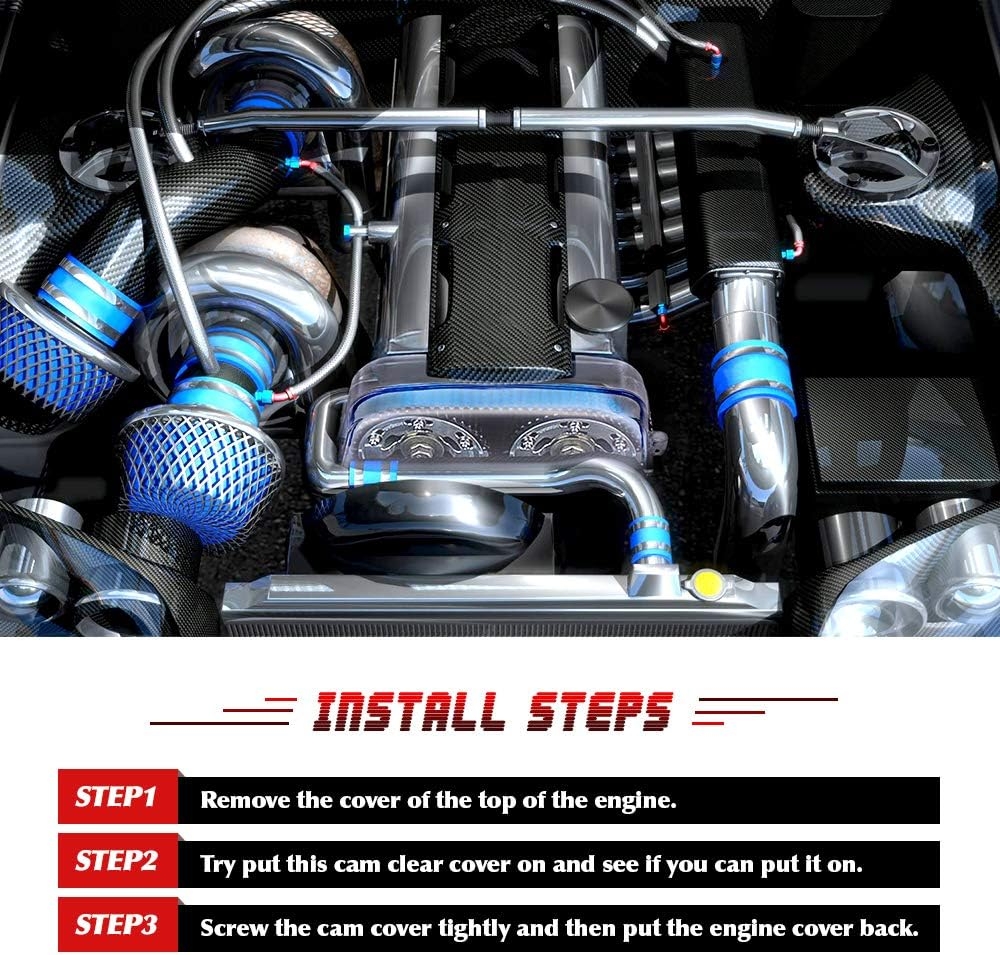 PTNHZ Clear CAM Cover Timing Belt Cover Turbo CAM Pulley Compatible Relacement for 92-05 Toyota Supra 2JZ 2JZGTE Lexus 3.0L Non-VVTI - Image 7