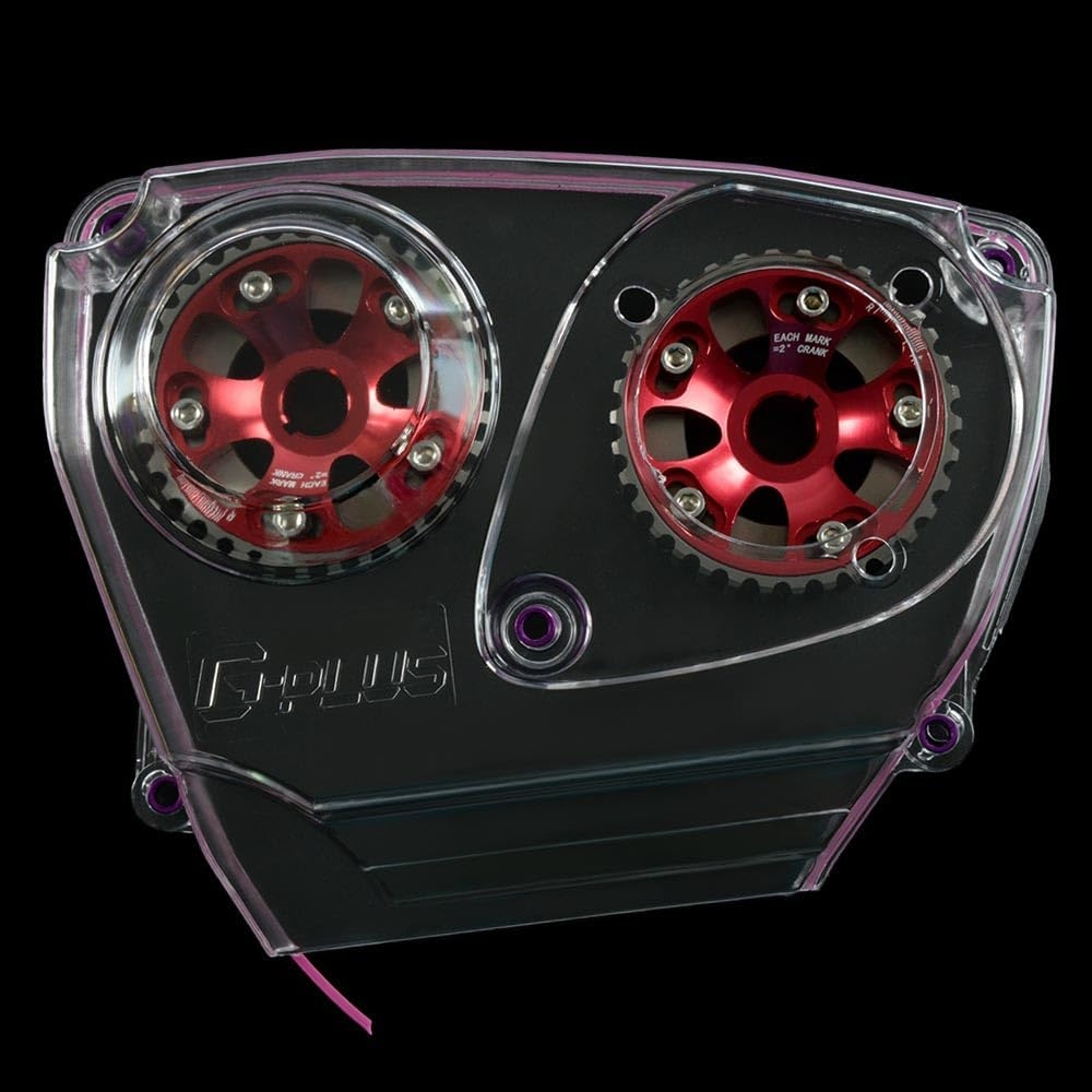 G-PLUS Clear Cam Gear Timing Belt Cover Pulley Compatible with Nissan Skyline R32 R33 GTS RB25DET - Image 2