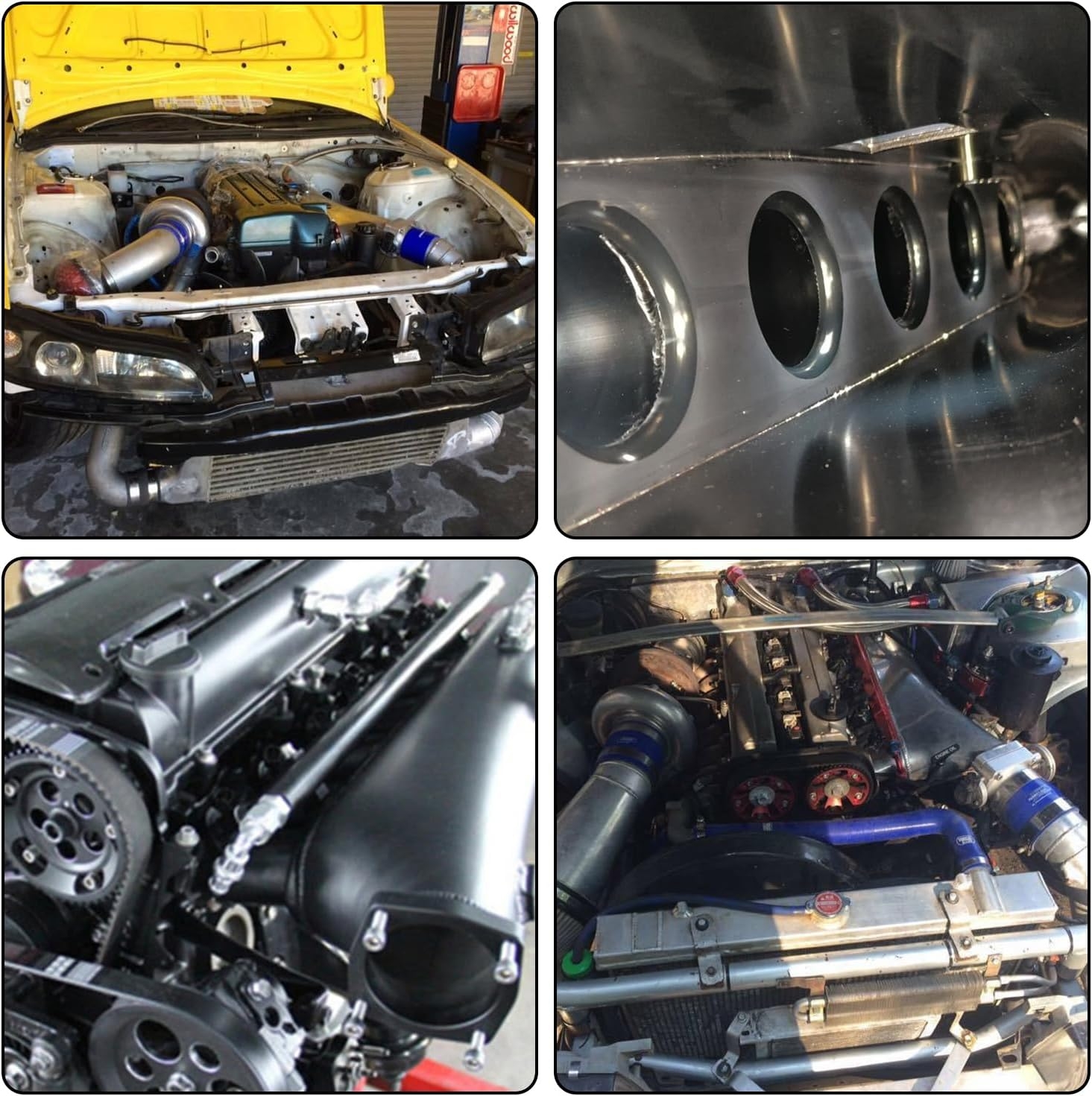 Intake Manifold Fuel Rail 90mm Throttle Body For Toyota Supra MK4 2JZ-GTE JZA80 Black - Image 6