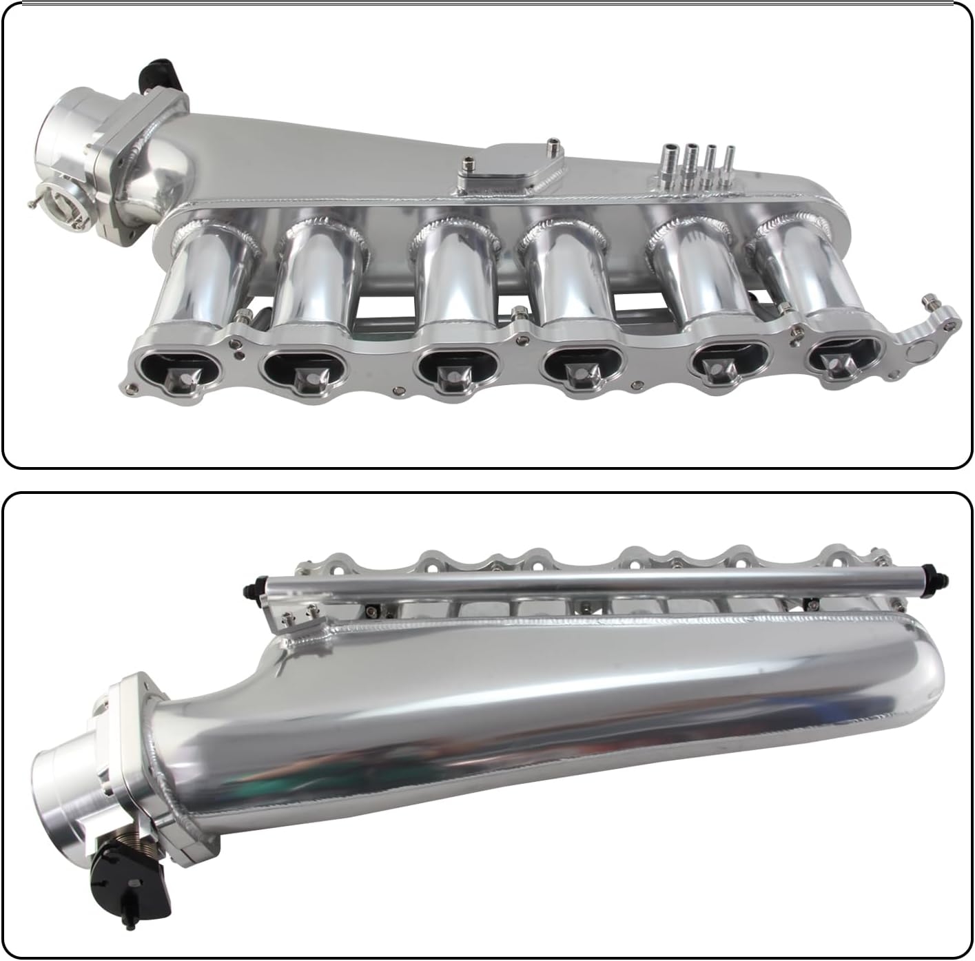 Intake Manifold Fuel Rail 90mm Throttle Body For Toyota Supra MK4 2JZ-GTE JZA80 Black - Image 10