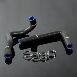 G-PLUS Silicone Radiator Coolant Hose Kit Clamps Compatible With Toyota Supra JZA80 2JZ-GTE Turbo VVTI 1997-2002,Bkack