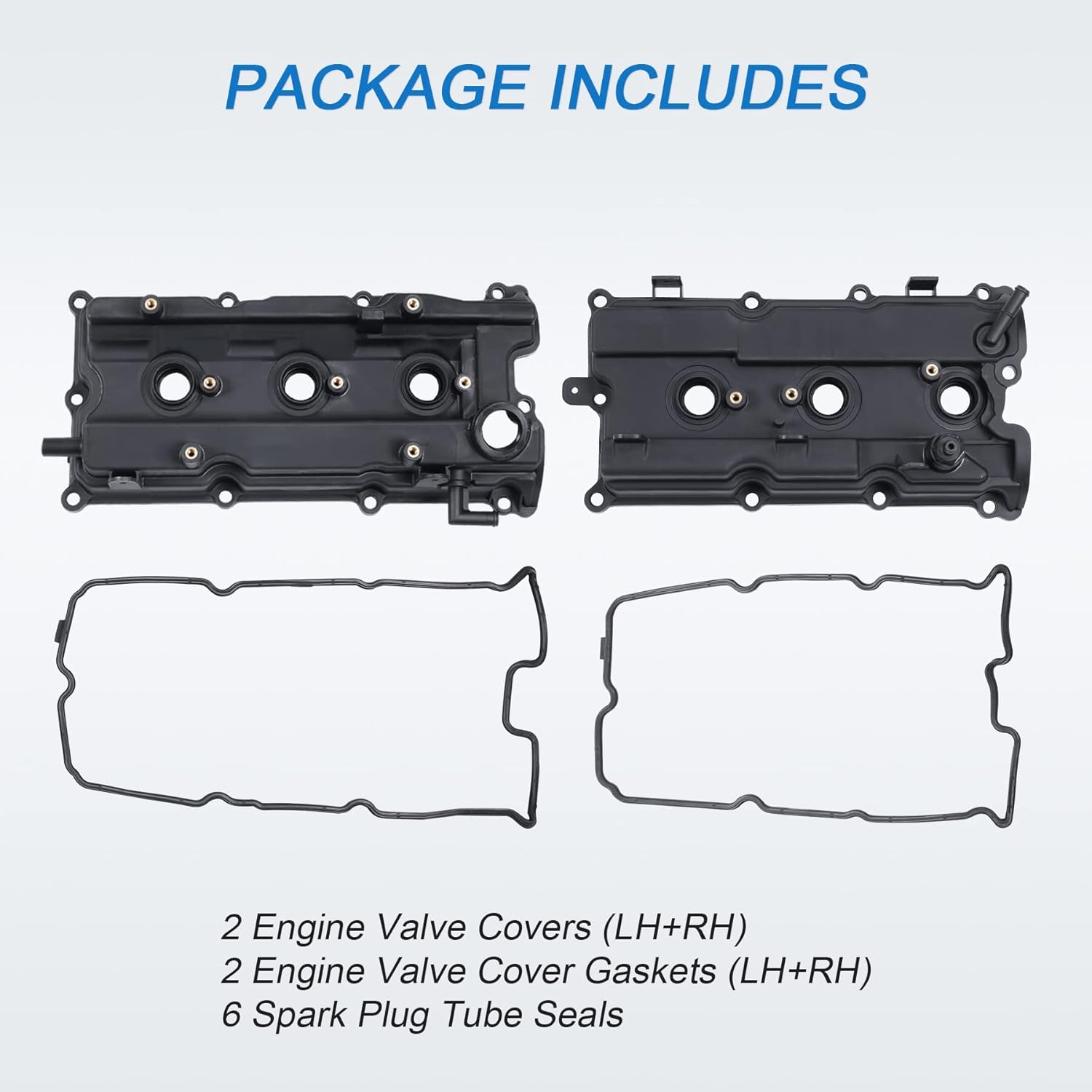 JDMSPEED New Engine Valve Cover With Gaskets Left - Right Side Replacement For Altima Maxima Murano I35 V6 3.5L 2002-2007 Replace 264-985 264-984 13264-8J113 13264-7Y000 (Set of 2) - Image 2