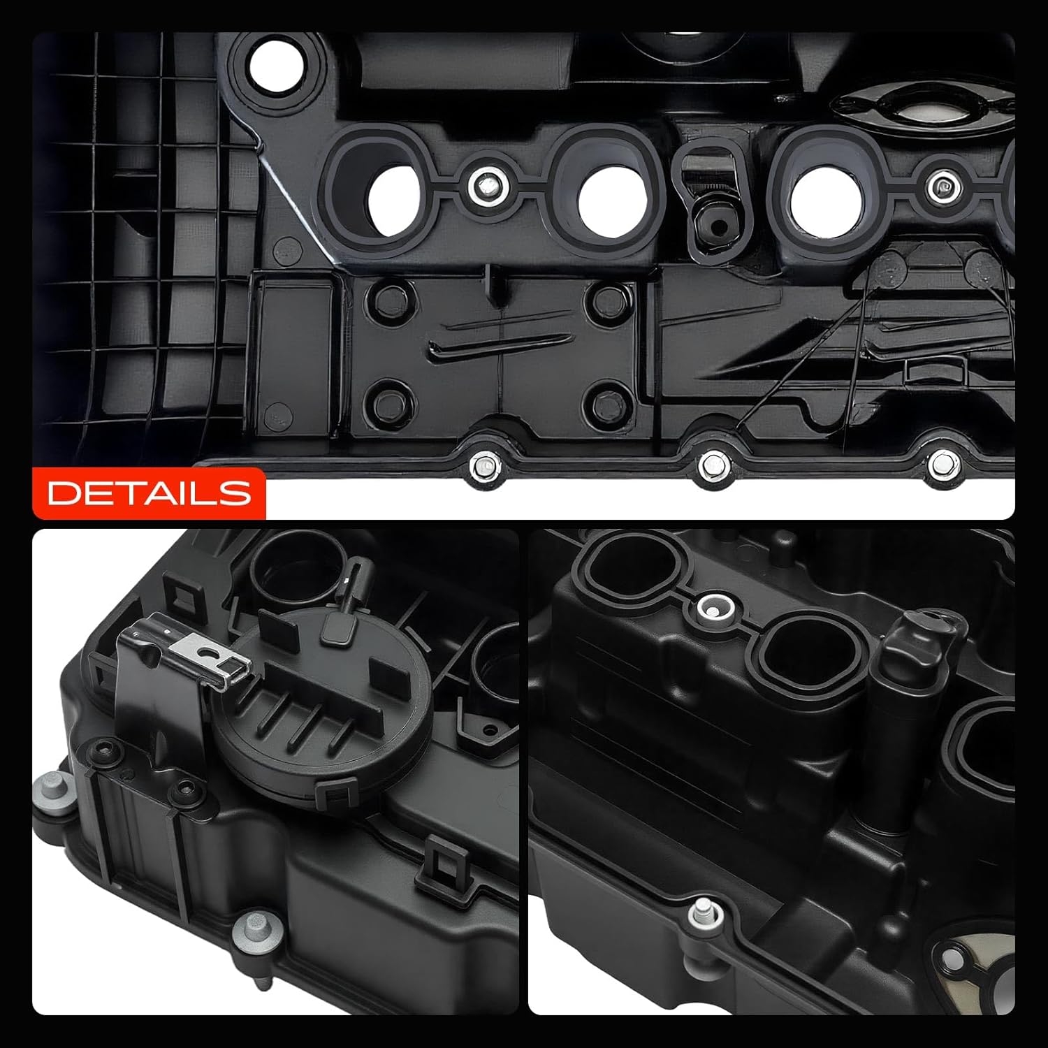 A-Premium Engine Valve Cover - Compatible with BMW Vehicles - 2.5L, 3.0L - 125i, 128i, 130i, 323i, 328i, 525i, 528i, 530i, X3, X5, Z4 - E60 E70 E82 E83 E84 E89 E90 E92 - Replace 11127552281 - Image 9