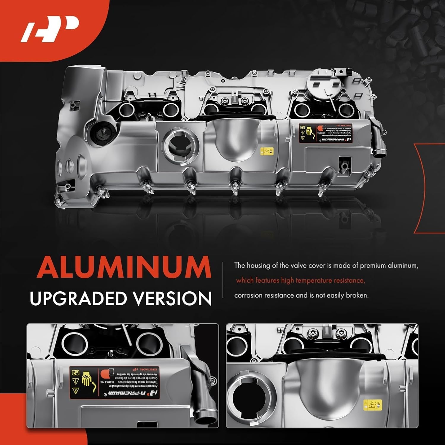 A-Premium Engine Valve Cover - Compatible with BMW Vehicles - 2.5L, 3.0L - 125i, 128i, 130i, 323i, 328i, 525i, 528i, 530i, X3, X5, Z4 - E60 E70 E82 E83 E84 E89 E90 E92 - Replace 11127552281 - Image 23