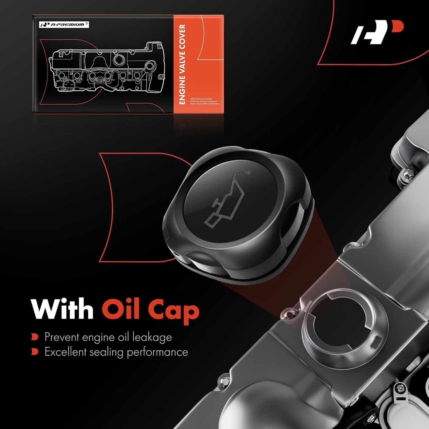 A-Premium Engine Valve Cover - Compatible with BMW Vehicles - 2.5L, 3.0L - 125i, 128i, 130i, 323i, 328i, 525i, 528i, 530i, X3, X5, Z4 - E60 E70 E82 E83 E84 E89 E90 E92 - Replace 11127552281 - Image 24