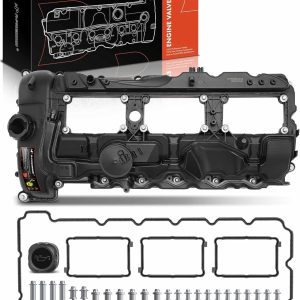A-Premium N55 Engine Valve Cover Kit with Gasket -Oil Cap Compatible with 2011-2019 BMW Model – 328i 335i 435i 530i 535i 640i 740i 740Li (xDrive) X3 X5 X6, 3.0L Turbo, Replace  11127570292