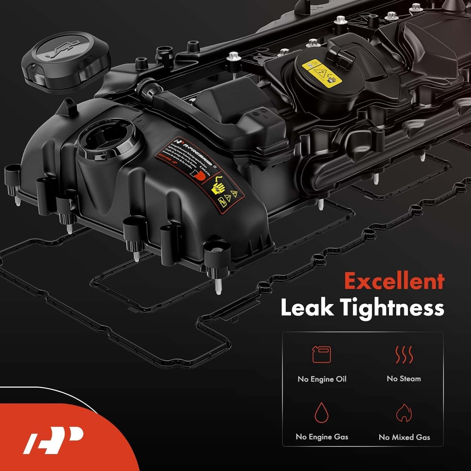 A-Premium N55 Engine Valve Cover Kit with Gasket -Oil Cap Compatible with 2011-2019 BMW Model - 328i 335i 435i 530i 535i 640i 740i 740Li (xDrive) X3 X5 X6, 3.0L Turbo, Replace 11127570292 - Image 4