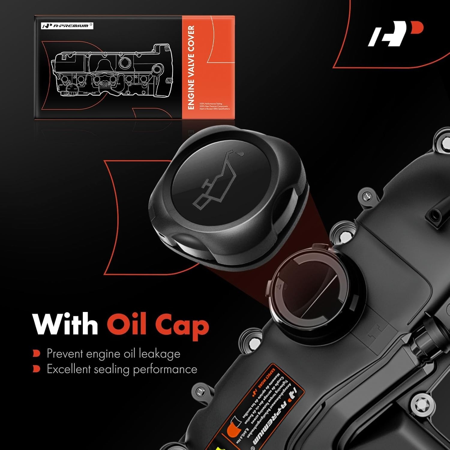 A-Premium N55 Engine Valve Cover Kit with Gasket -Oil Cap Compatible with 2011-2019 BMW Model - 328i 335i 435i 530i 535i 640i 740i 740Li (xDrive) X3 X5 X6, 3.0L Turbo, Replace 11127570292 - Image 6