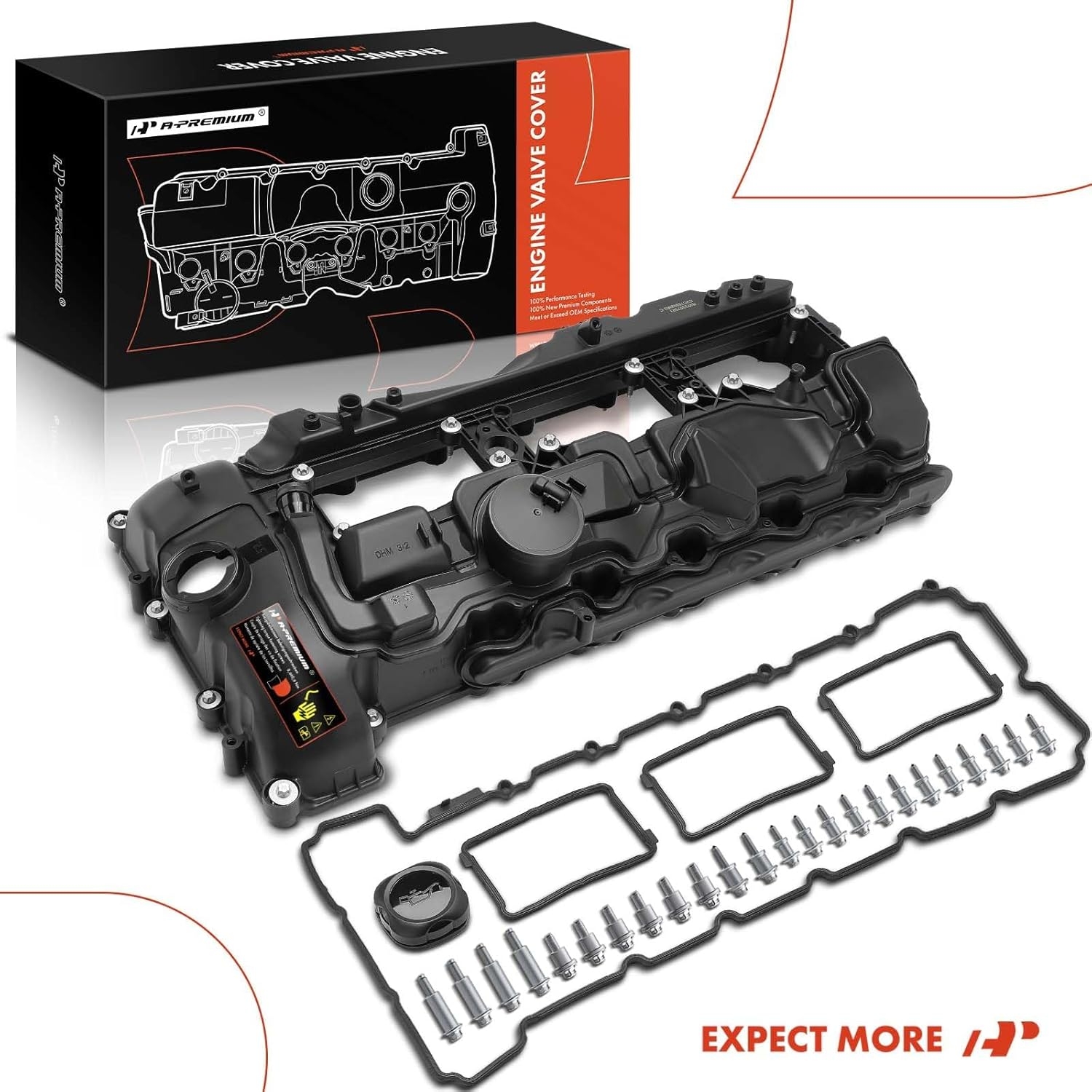 A-Premium N55 Engine Valve Cover Kit with Gasket -Oil Cap Compatible with 2011-2019 BMW Model - 328i 335i 435i 530i 535i 640i 740i 740Li (xDrive) X3 X5 X6, 3.0L Turbo, Replace 11127570292 - Image 9