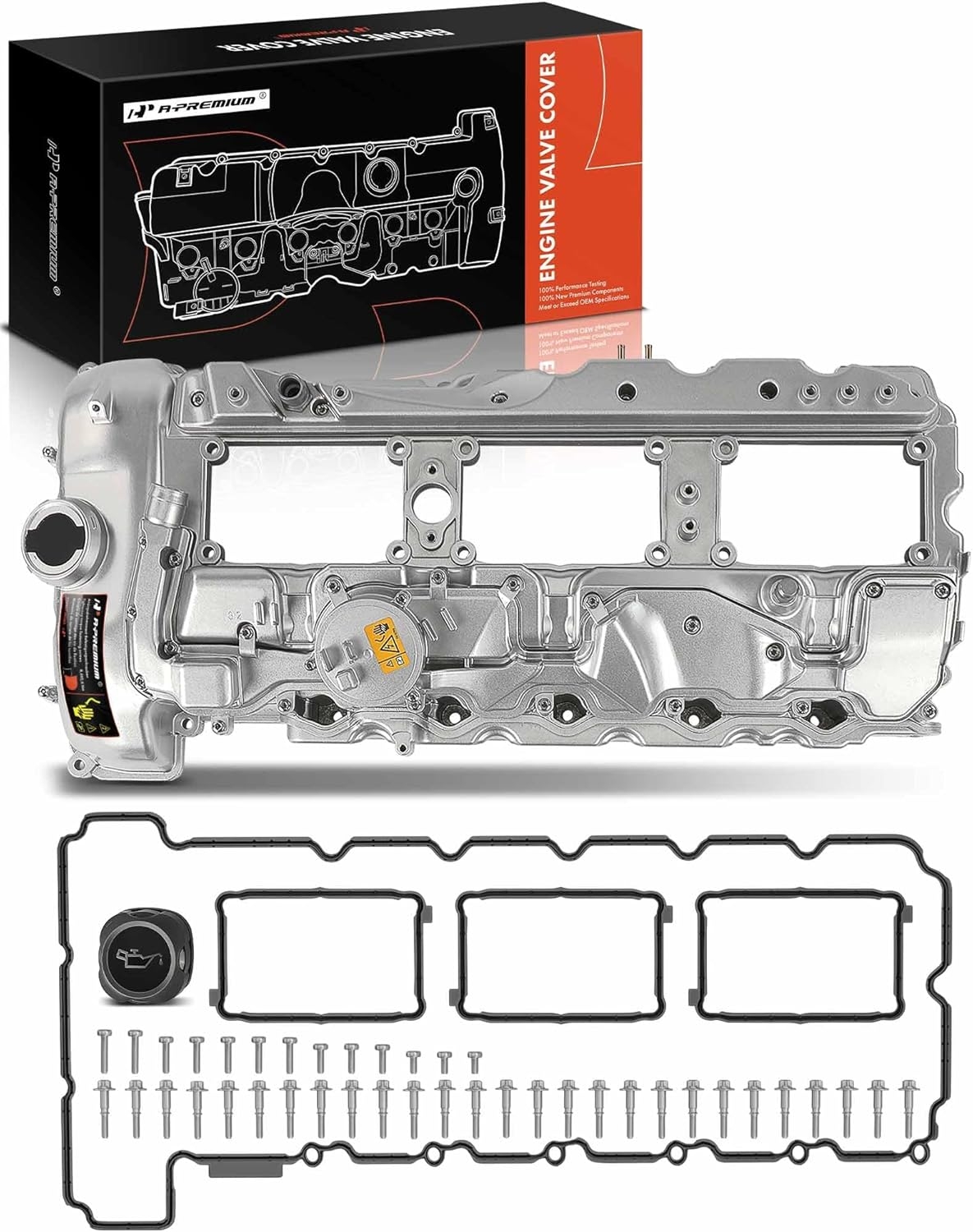 A-Premium N55 Engine Valve Cover Kit with Gasket -Oil Cap Compatible with 2011-2019 BMW Model - 328i 335i 435i 530i 535i 640i 740i 740Li (xDrive) X3 X5 X6, 3.0L Turbo, Replace 11127570292 - Image 10