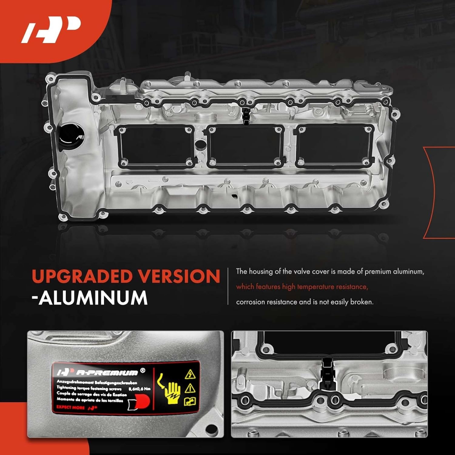 A-Premium N55 Engine Valve Cover Kit with Gasket -Oil Cap Compatible with 2011-2019 BMW Model - 328i 335i 435i 530i 535i 640i 740i 740Li (xDrive) X3 X5 X6, 3.0L Turbo, Replace 11127570292 - Image 14