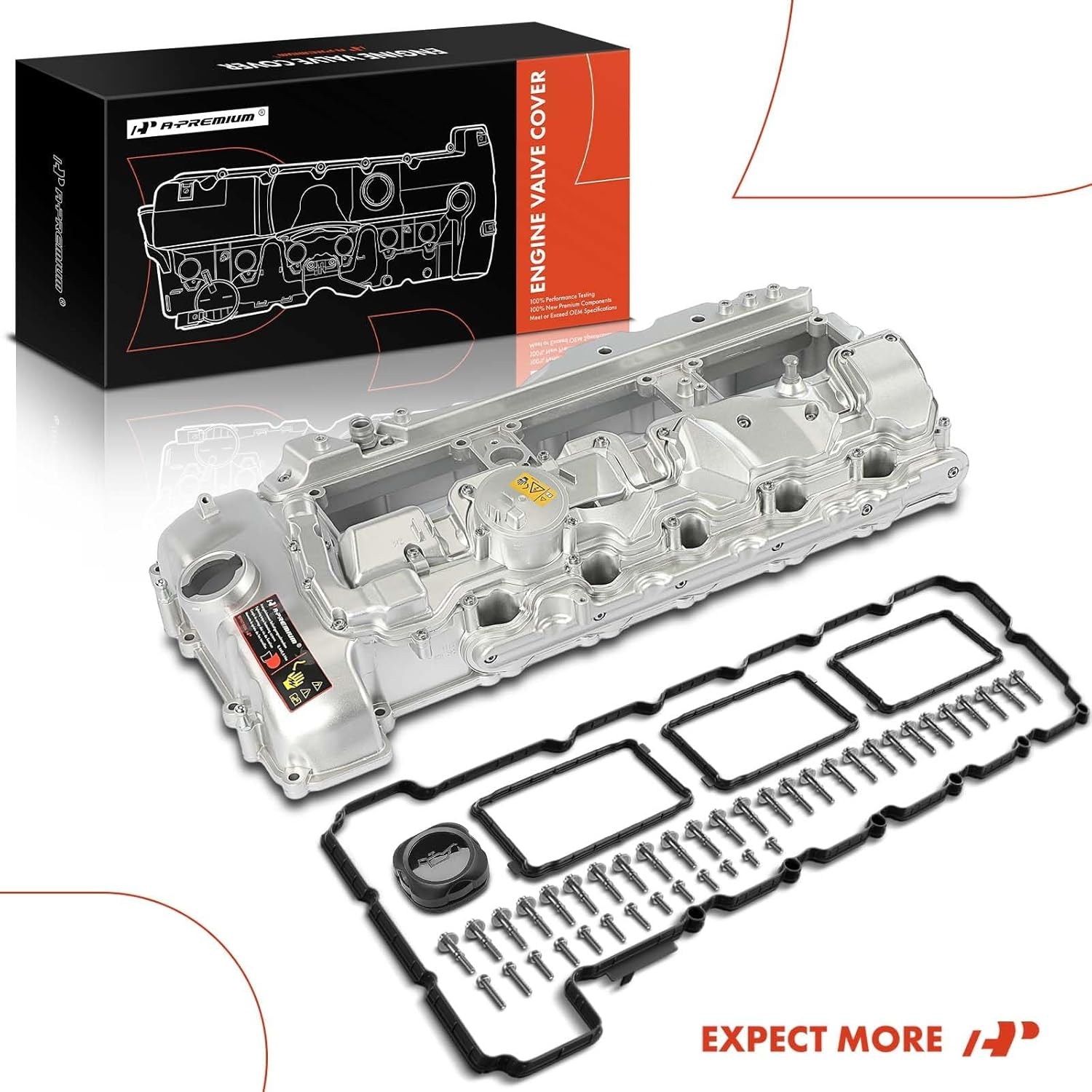 A-Premium N55 Engine Valve Cover Kit with Gasket -Oil Cap Compatible with 2011-2019 BMW Model - 328i 335i 435i 530i 535i 640i 740i 740Li (xDrive) X3 X5 X6, 3.0L Turbo, Replace 11127570292 - Image 16