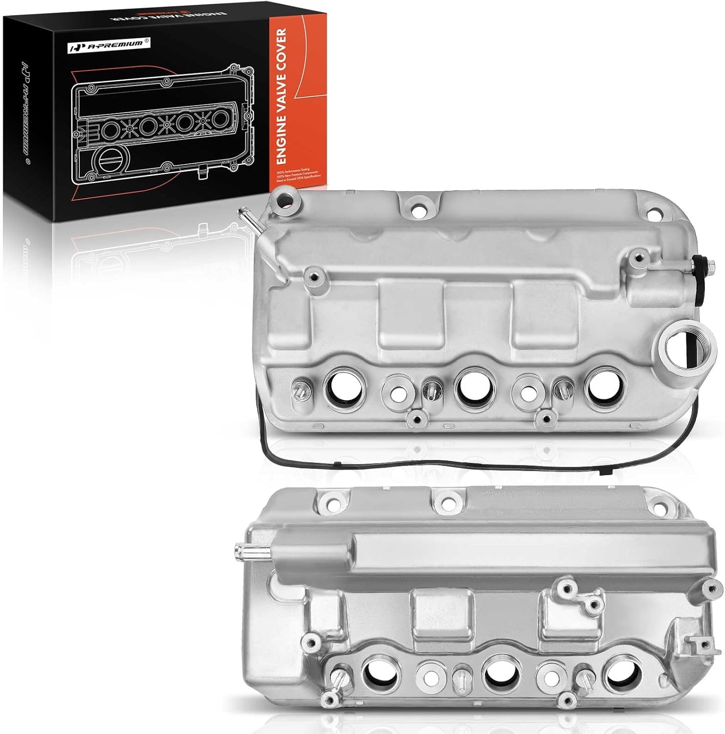 A-Premium Front Rear Engine Valve Cover Compatible with Honda Accord 2008-2012, Accord Crosstour 2010-2011, Pilot 2012-2015, Odyssey 2008-2010, Ridgeline 2009-2014, Crosstour & Acura RDX 2013-2015, TL