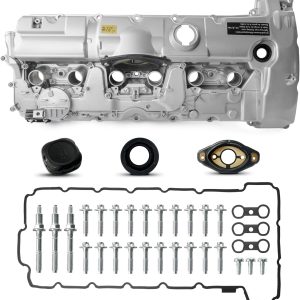 Upgraded Aluminum Engine Valve Cover Kit Compatible with 2006-2013 BMW 125i 128i 130i 323i 328i 328xi 525i 528i 528xi 530i X3 X5 Z4, E60 E70 E82 E83 E84 E89 E90 E92 L6 3.0L/ 2.5L Replace 11127552281