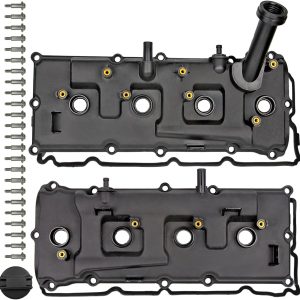 Valve Cover Set with Bolts -Oil Cap- Gaskets -Spark Plug Tube Seals – PCV Valve Compatible with 2004-2016 Nissan Armada NV2500 NV3500 Pathfinder Titan Infiniti QX56 5.6L 13264-ZE01A 13264-ZE00A