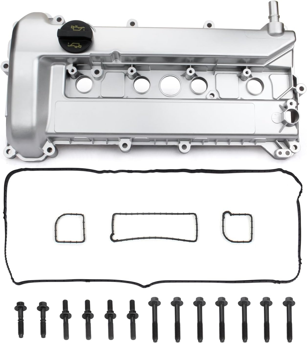 MITZONE Upgrade Aluminum Valve Cover compatible with 2005-2013 Ford Focus Escape Transit Connect Mariner 2.0L 2.3L Replace 4S4E6582C 4S4Z6582CA