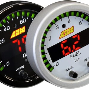 AEM 30-0301 52MM X-SERIES OIL/FUEL PRESSURE GAUGE 100PSI 7BAR W/ WHITE FACE KIT