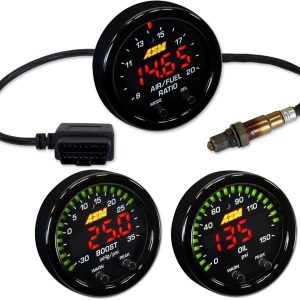 AEM X-Series 52mm UEGO A/F Ratio w/OBDII Gauge Set + Boost 35psi + Fuel or Oil Pressure 0-150psi