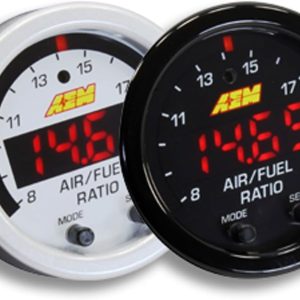 AEM 52mm Wideband UEGO Air Fuel Ratio Sensor Controller Gauge w/White Face Kit