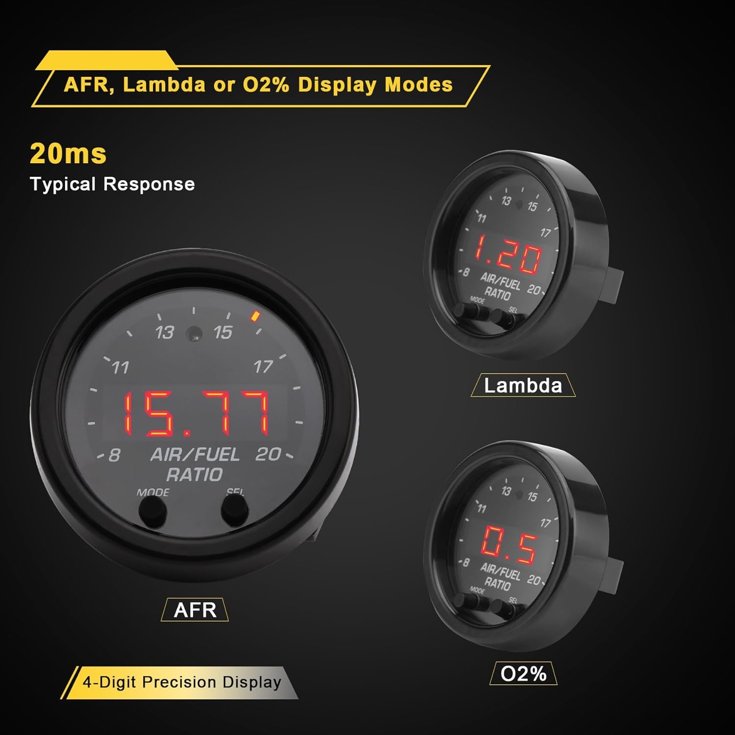 30 0300 Wideband UGEO Air Fuel Ratio Gauge 52mm 2 1 16 AFR Lambda 