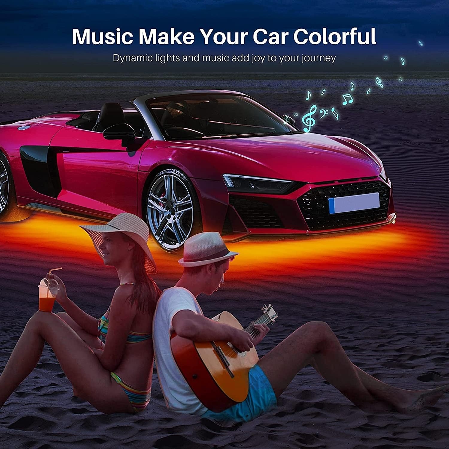 Smart RGB Car Underglow Kit with App & RF Remote - IP67 Waterproof, 16 Million Color LED Light Strips, Music Sync, Universal Fit for All Cars, Trucks, Vans - 12V DC Exterior Lighting - Image 8