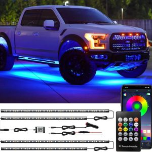 Underglow Kit for Car, Led Underglow Lights with App and Remote Control, 16 Million RGB Colors, 29 Preset Modes, Music & DIY Mode, Under Car Led Lights Exterior for SUVs, Trucks, DC 12V