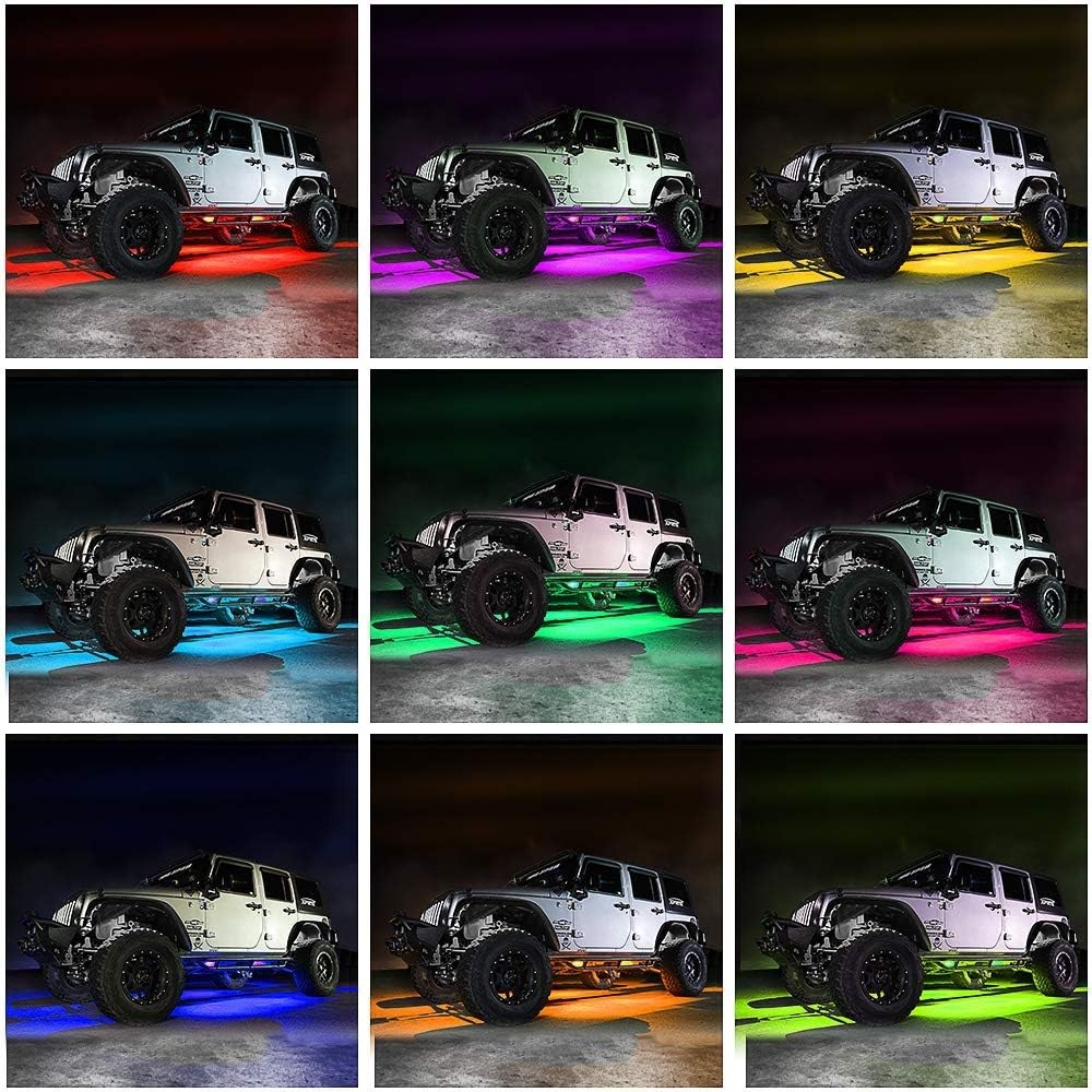 Car Underglow Lights, Bluetooth Dream Color Chasing StripLights Kit, 6 PCS Waterproof Exterior Car Lights with APP Control, 12V 300 LEDs Underbody Lights for All Cars - Image 3