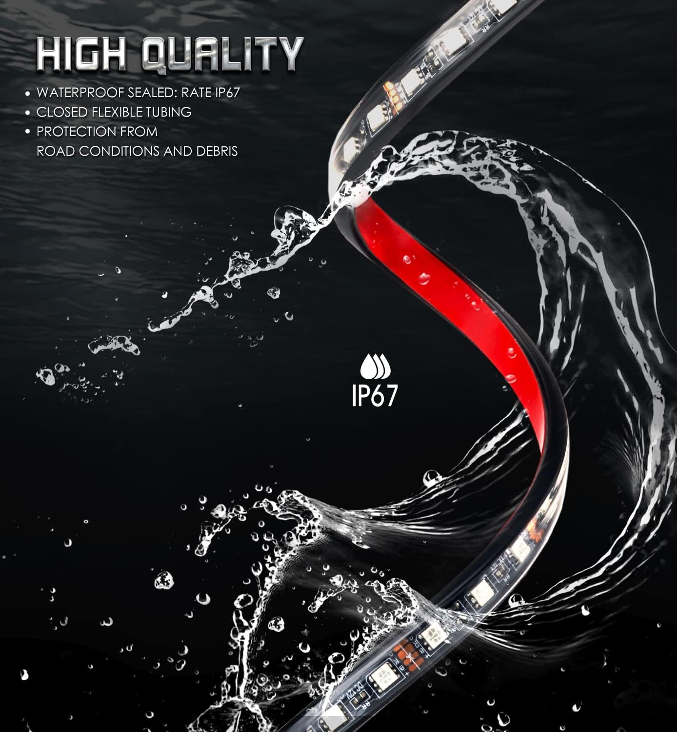 Xprite Car Underglow Neon Accent Strip Lights, 4 Pcs RGB 252 LEDs Underglow Kit with Sound Active Function Music Mode - Wireless Remote, Exterior Car Lights Underbody Lighting for Truck SUV Van - Image 6