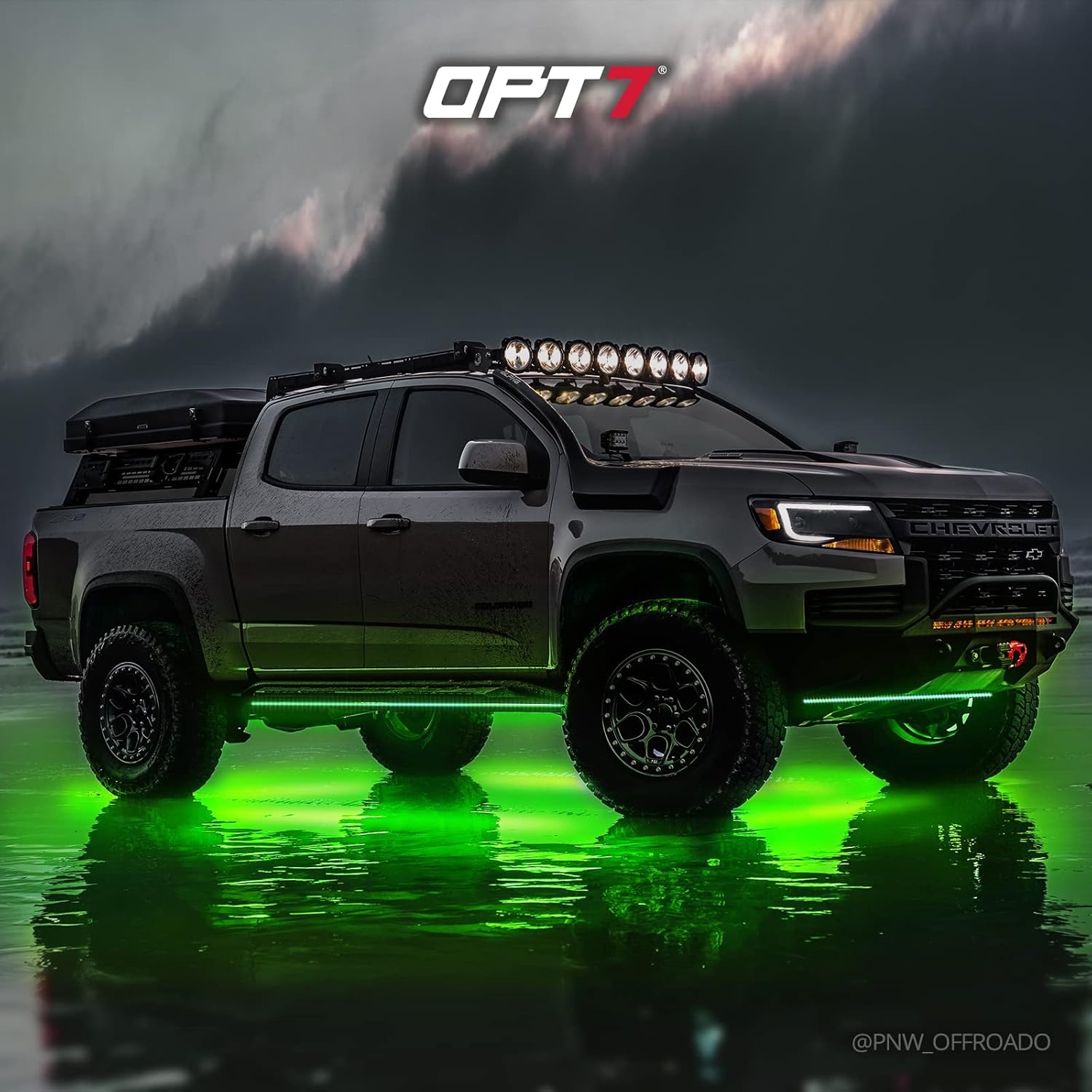 OPT7 Aura Aluminum Car Underglow Lights with Remote Control, Exterior Neon Accent Under Glow Kit for Cars, Waterproof Rigid Light Bars, Music Soundsync Lighting, RGB Multicolor LED Strip, 12V Decor - Image 14