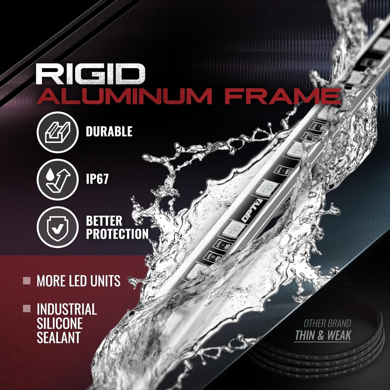 OPT7 Aura Aluminum Car Underglow Lights with Remote Control, Exterior Neon Accent Under Glow Kit for Cars, Waterproof Rigid Light Bars, Music Soundsync Lighting, RGB Multicolor LED Strip, 12V Decor - Image 19