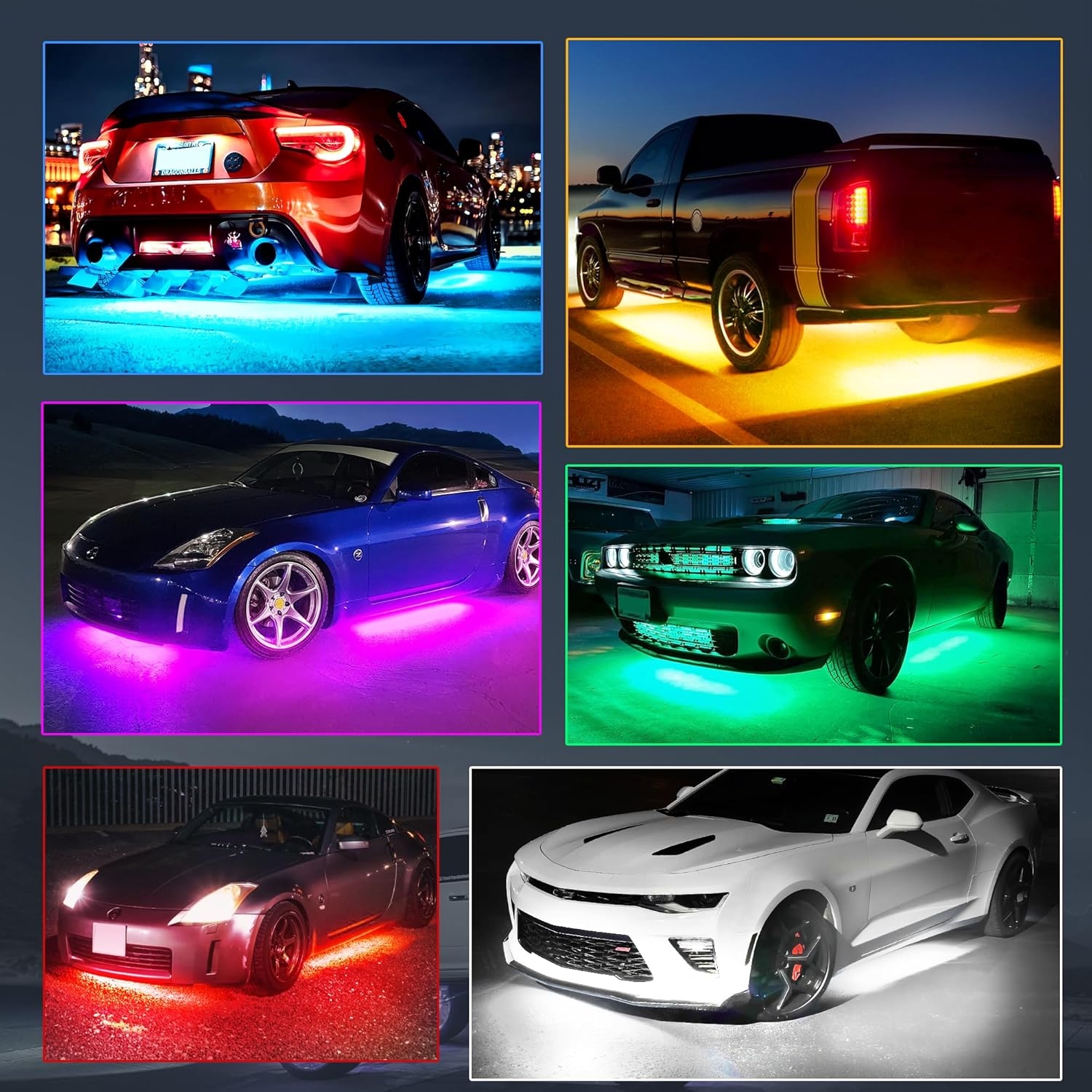 MICTUNING N8 Car Underglow Light Bar Kit, Chasing Color RGB+IC LED, Aluminum Exterior Underbody Multicolor Soundsync Neon Light Strip, Wireless App & Remote Control, IP68 Waterproof, 8PCS - Image 18