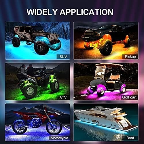 YiLaie RGB LED Rock Lights, 60 LEDs High Brightness Multifunction Neon underglow Kit Waterproof Light with APP/RF Control Multicolor Lights for ATV RZR UTV SUV Off Road Car, DC 12V (4 Pods) - Image 10