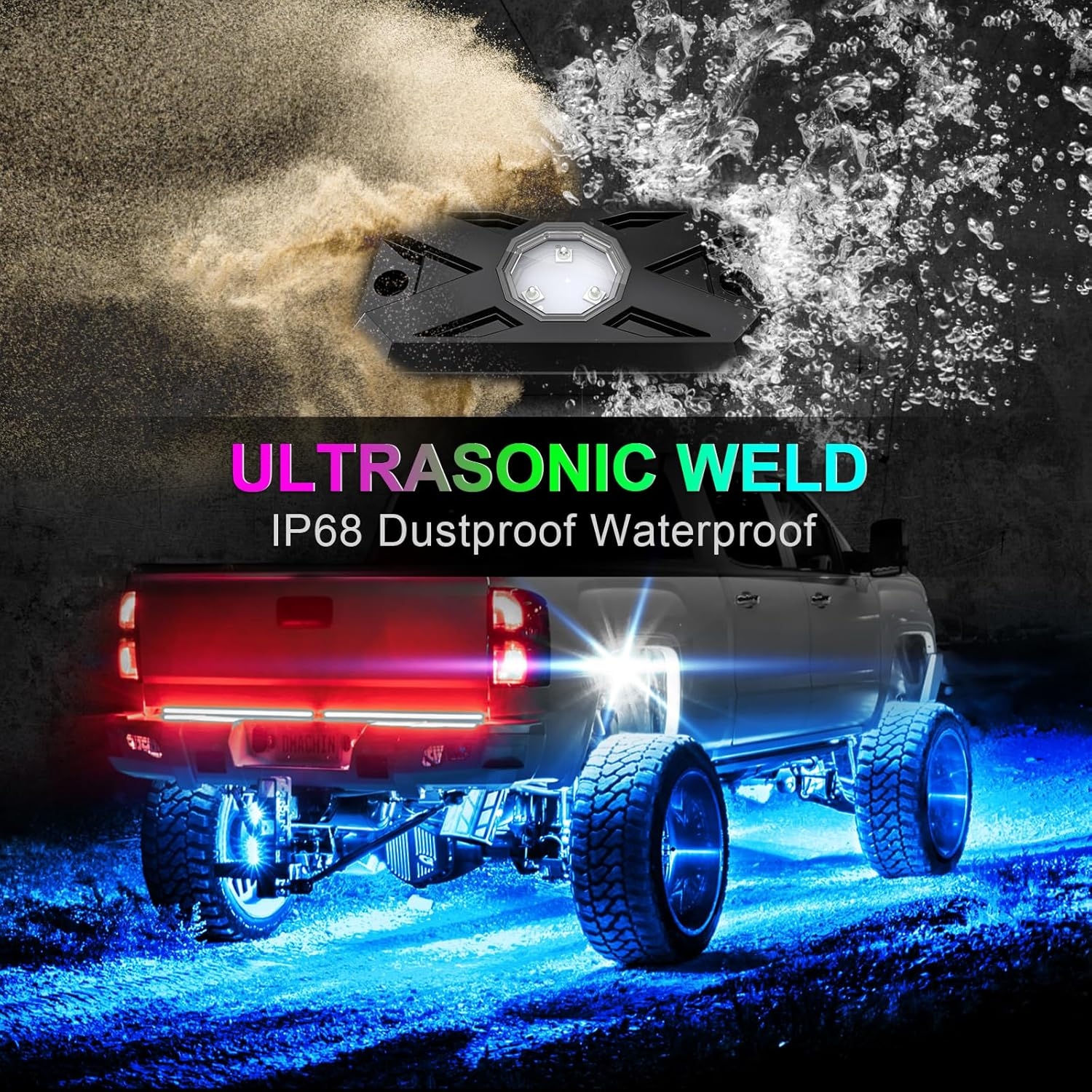 YiLaie RGB LED Rock Lights, 60 LEDs High Brightness Multifunction Neon underglow Kit Waterproof Light with APP/RF Control Multicolor Lights for ATV RZR UTV SUV Off Road Car, DC 12V (4 Pods) - Image 29